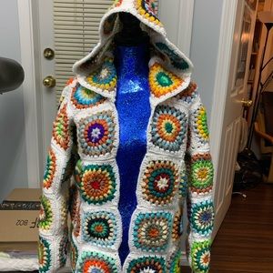 Crochet cardigan hoody